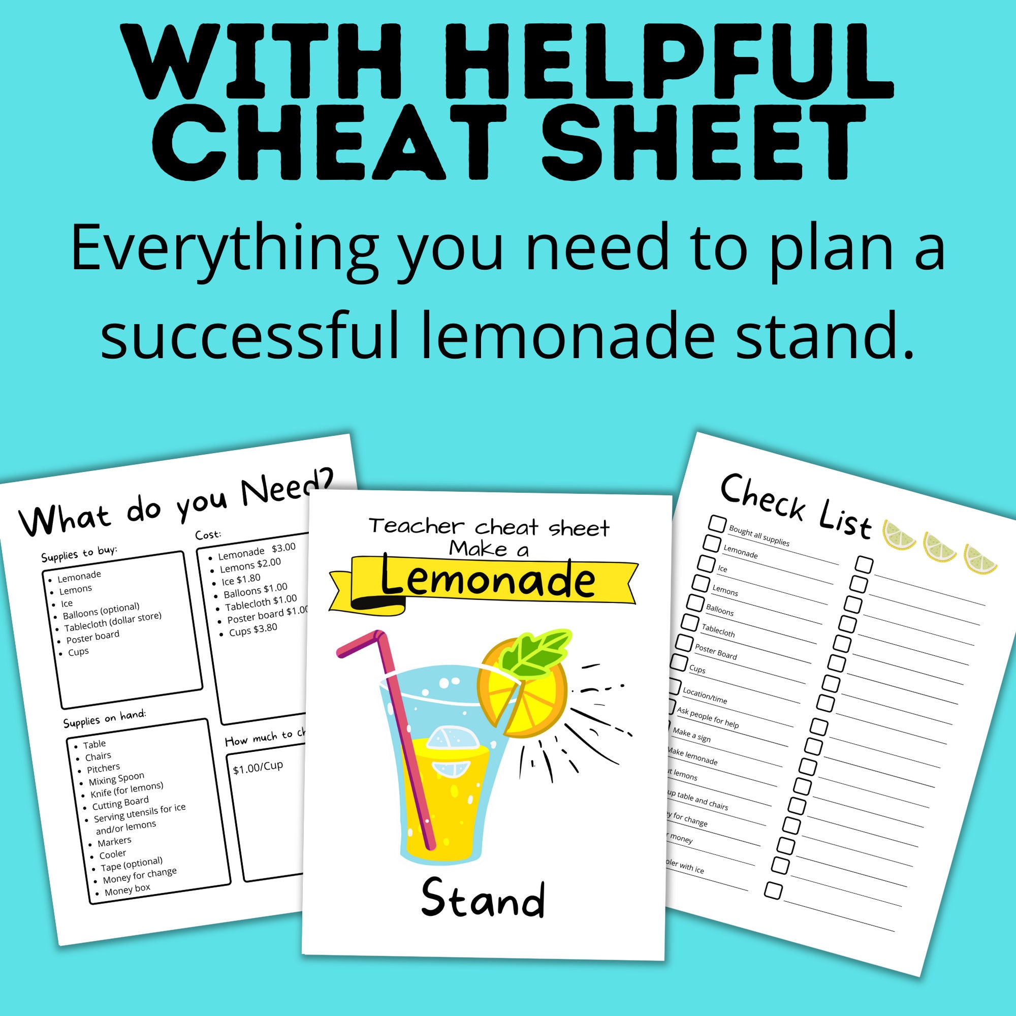 How to Make and Plan a Lemonade Stand With Kids Kids Worksheets Profits