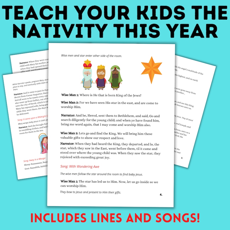 The Nativity Scene for Kids the Nativity Skit Nativity Script Act Out