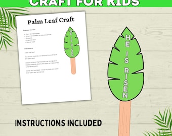 Palm Sunday Leaf Template Craft, Easy Easter Craft, Holy Week Craft, Sunday School Craft, Church Craft, Primary Craft, Palm Sunday Fan Craft