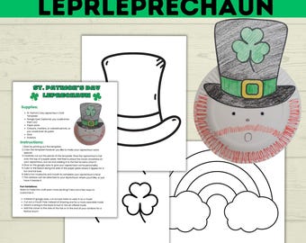 St. Patrick's Day Craft, Leprechaun Craft, Classroom Crafts, Lucky Day Craft, Paper Plate Crafts, St. Patty's Day Craft, Leprechaun Template