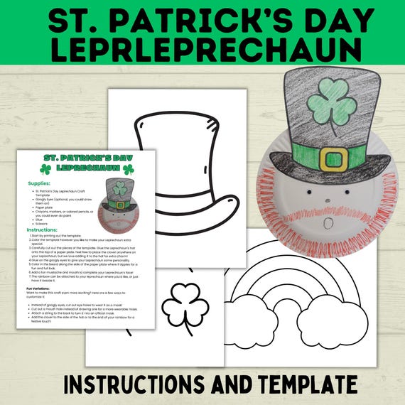 St. Patrick's Day Craft, Leprechaun Craft, Classroom Crafts, Lucky Day Craft, Paper Plate Crafts, St. Patty's Day Craft, Leprechaun Template