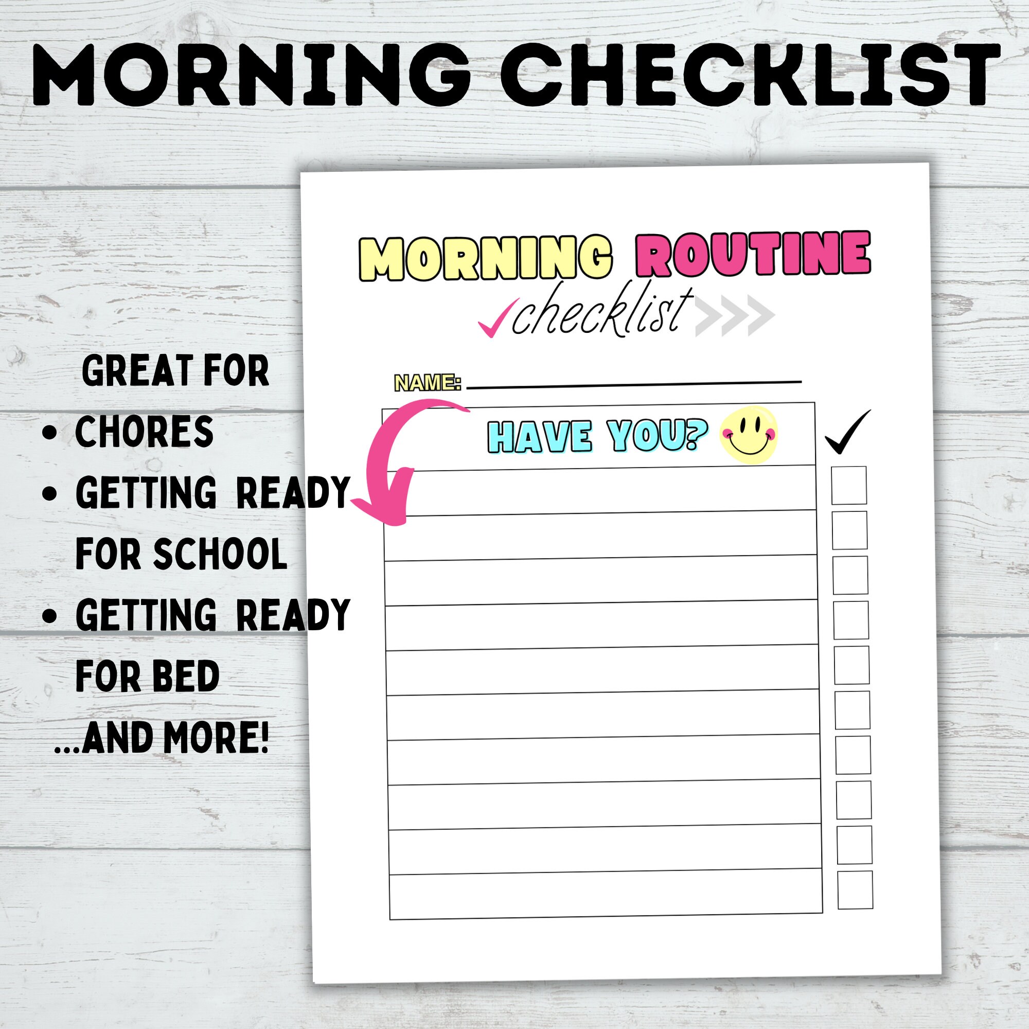Daily Routine Checklist for Kids | Morning Routine Checklist | Bedtime ...