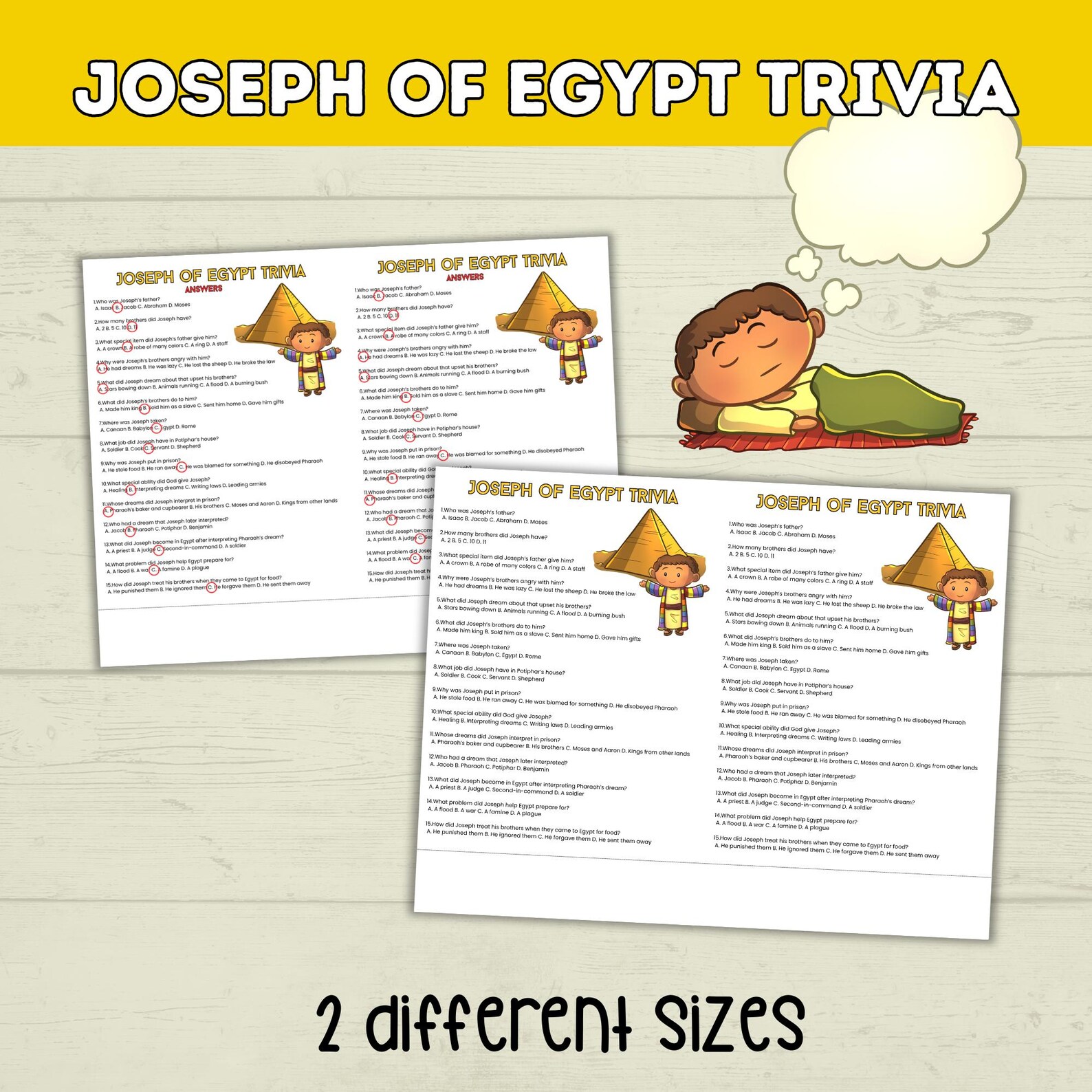 Price Trivia Prince Joseph and the Coat of Many Colors in Egypt Bible Story Trivia ...