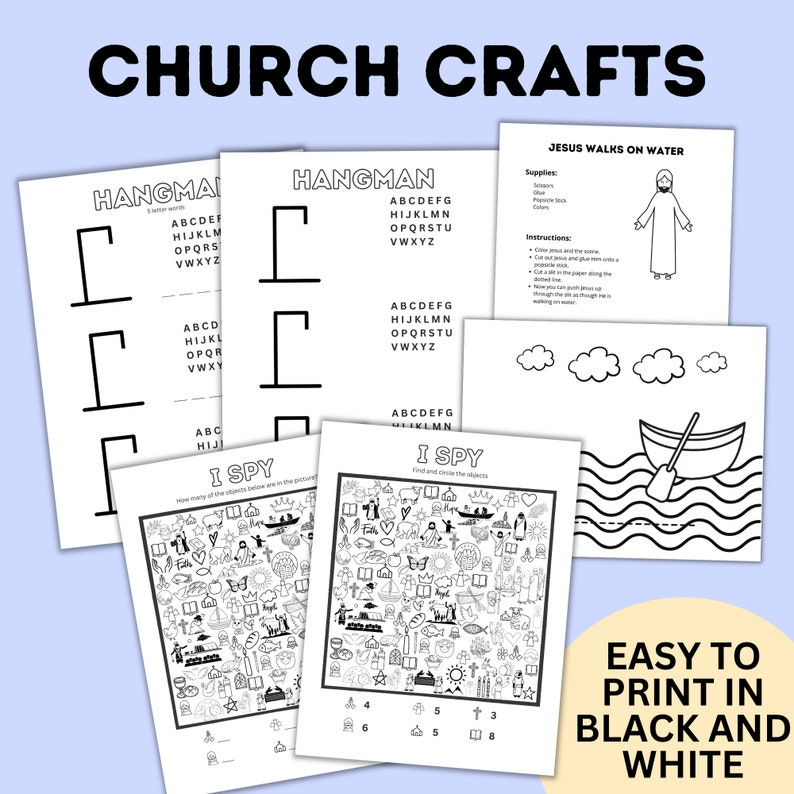 Sunday School Activity Fun Pack Sunday School Craft Church Activities Church Printables Sunday School Activity Page Printable image 2