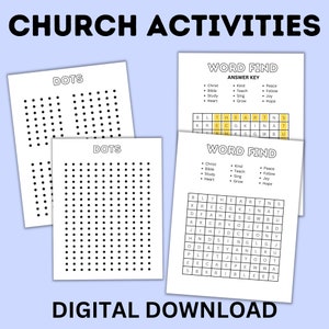 Sunday School Activity Fun Pack Sunday School Craft Church Activities Church Printables Sunday School Activity Page Printable image 3