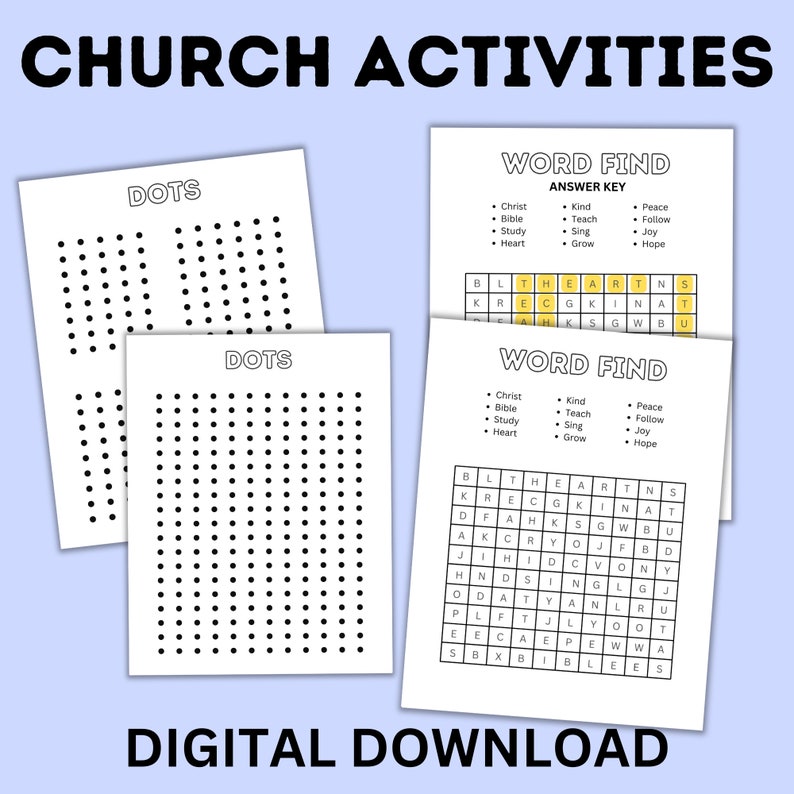 Sunday School Activity Fun Pack Sunday School Craft Church Activities Church Printables Sunday School Activity Page Printable image 3