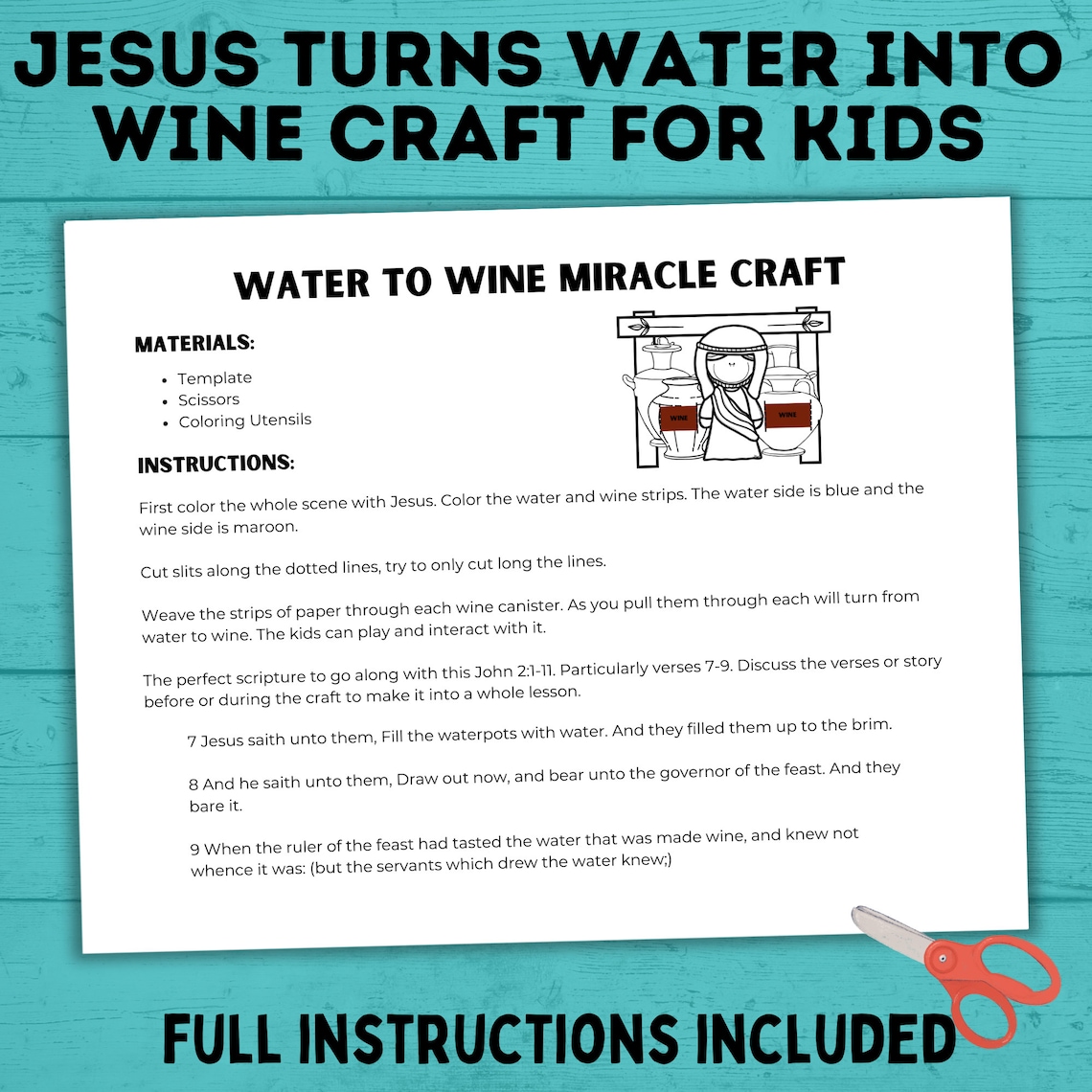 Jesus Craft Bible Craft Water Into Wine Craft Jesus Miracles Craft Kids ...