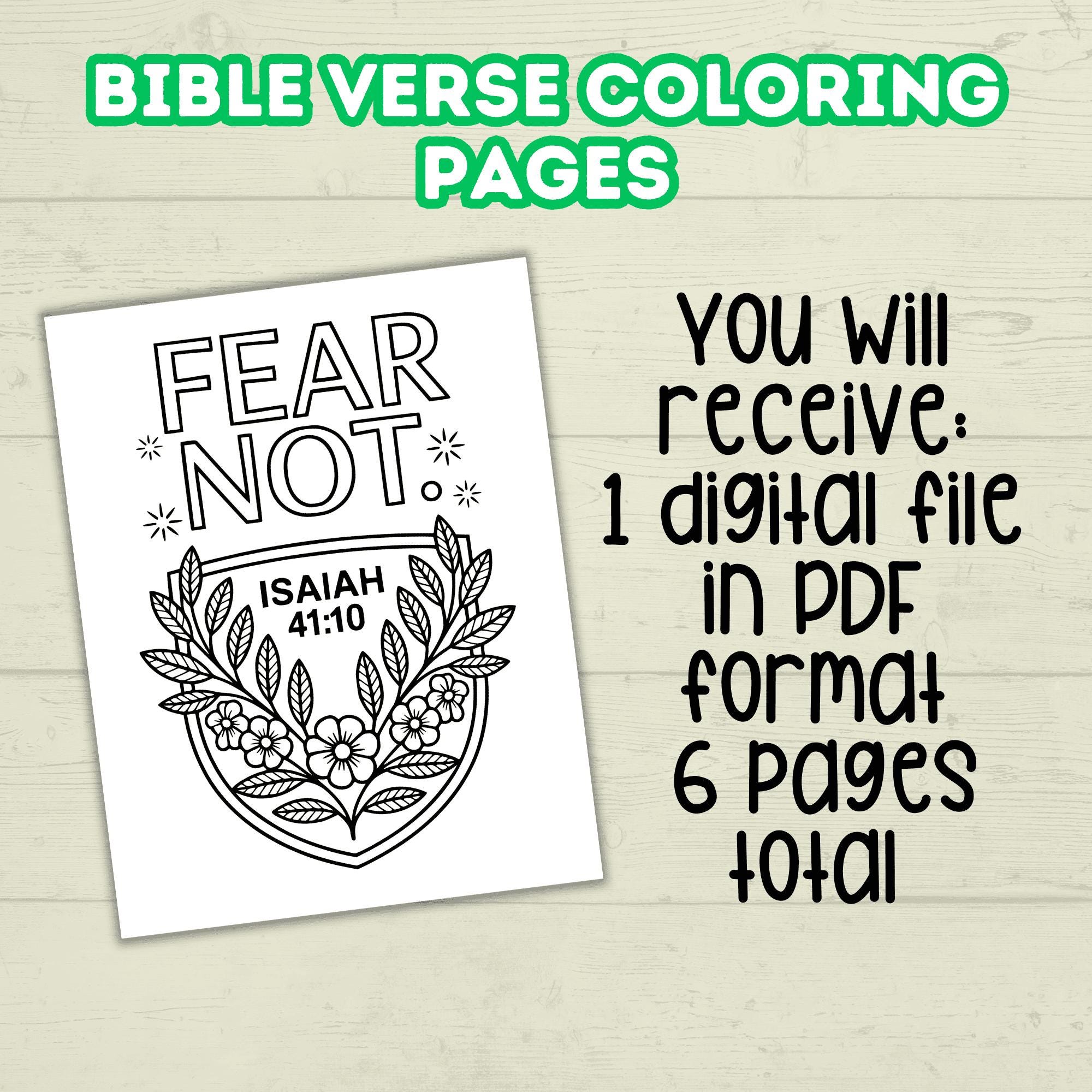 Bible Verse Coloring Pages for Kids and Adults, Christian Scripture ...