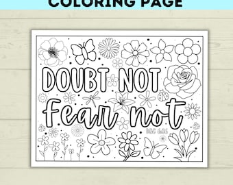 Doubt Not Fear Not Coloring Page: LDS Youth Theme (PDF Digital Download)