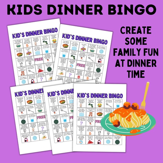 Bingo para cena infantil / Bingo para niños / Cena con actividades /  Actividades familiares / Bingo familiar / Diversión familiar / Actividades  para niños -  España