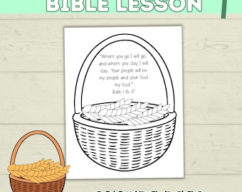 Ruth and Naomi Bible Character Lesson Activity Page Kids, Sunday School Printable, Christian Activities, Church Craft, Cut and Paste Craft