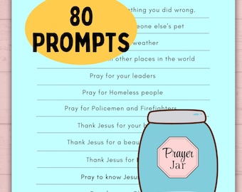 Prayer Prompts for Kids Activity Jar, Prayer List, Christian Sunday School Activities, Prayer Jar, Praying Craft, Prayer Challenge, Church