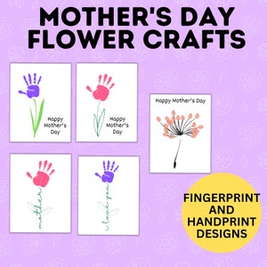 Mother&#39;s Day Handprint Flower Craft: Kids Activity (PDF Download)