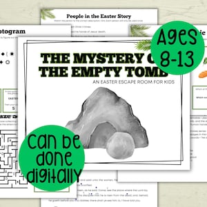 Escape Room de la Biblia, Escape Room de Pascua, Actividad del Nuevo Testamento, Juego de Pascua para la escuela dominical, Juego de la iglesia familiar, Escape Room cristiano, Caza