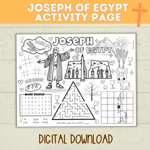 Joseph of Egypt Coloring Page: Bible Story Activity (PDF Download)