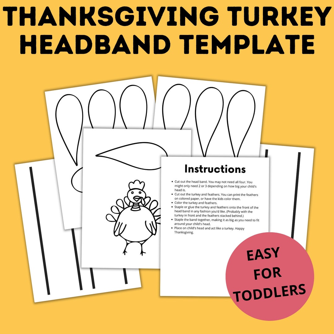 Kid's Turkey Headband Template Kids Craft Thanksgiving Craft Preschool Kid's Turkey Headband Template Kids Craft Thanksgiving Craft Preschool
