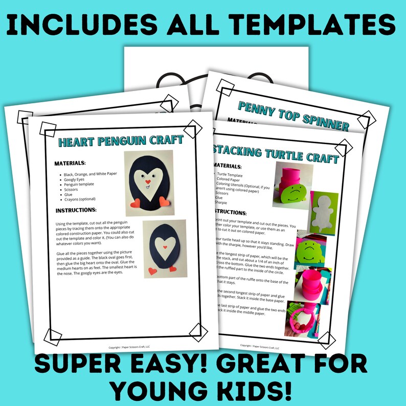 May include: A printable craft template for making a heart penguin. The instructions include cutting out the penguin pieces from colored paper and gluing them together. The template includes googly eyes, a heart-shaped body, and a heart-shaped beak.