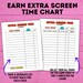 Chore Chart Earn Screen Time Chart Screen Time Chart TV Chart ...