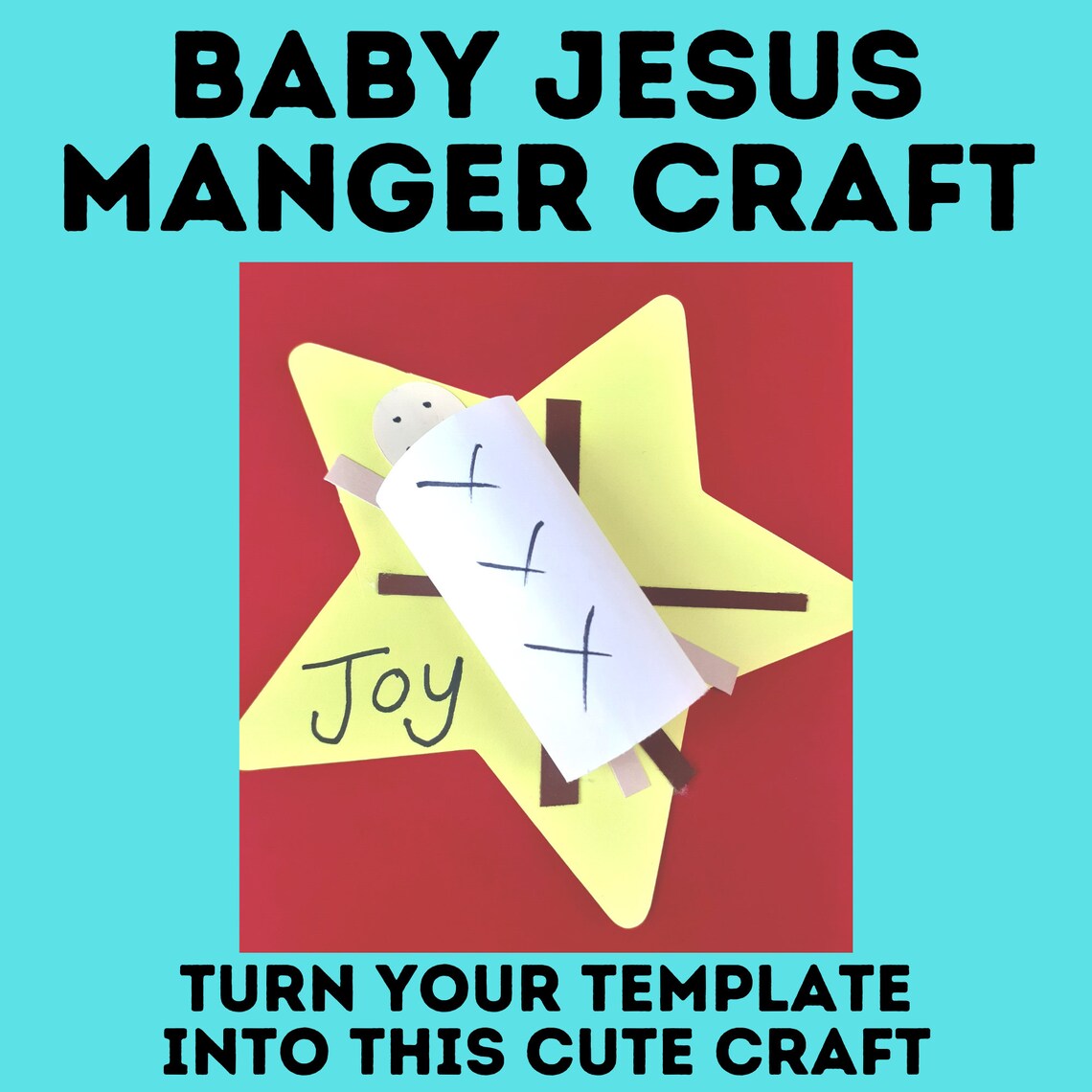 Baby Jesus in a Manger Craft Template for Kids | Christmas Craft for ...