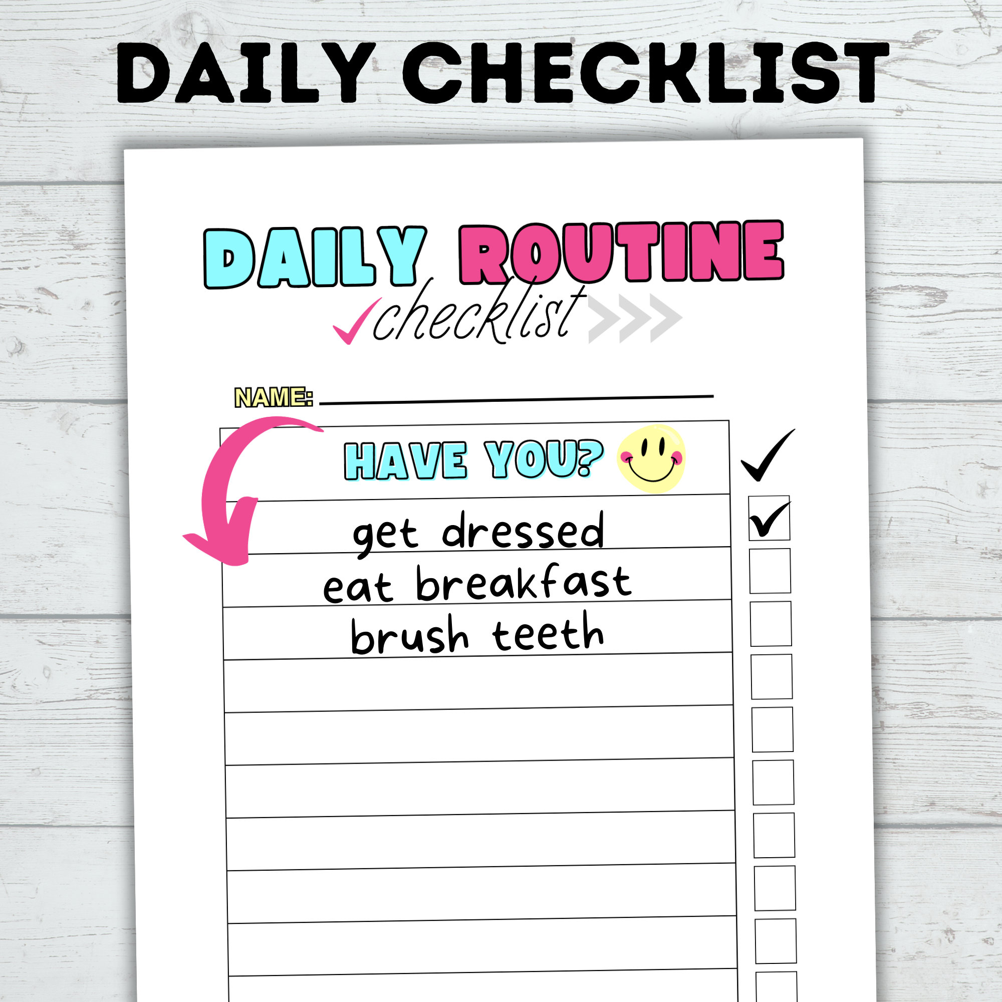 Daily Routine Checklist for Kids | Morning Routine Checklist | Bedtime ...