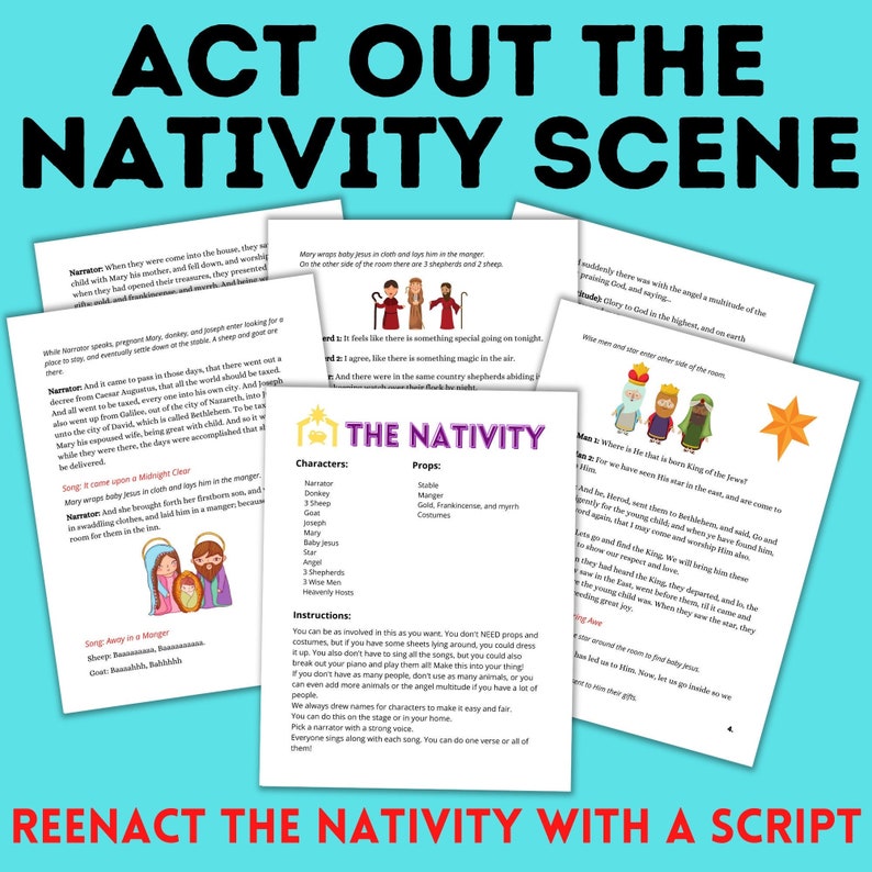 The Nativity Scene for Kids the Nativity Skit Nativity Script Act Out
