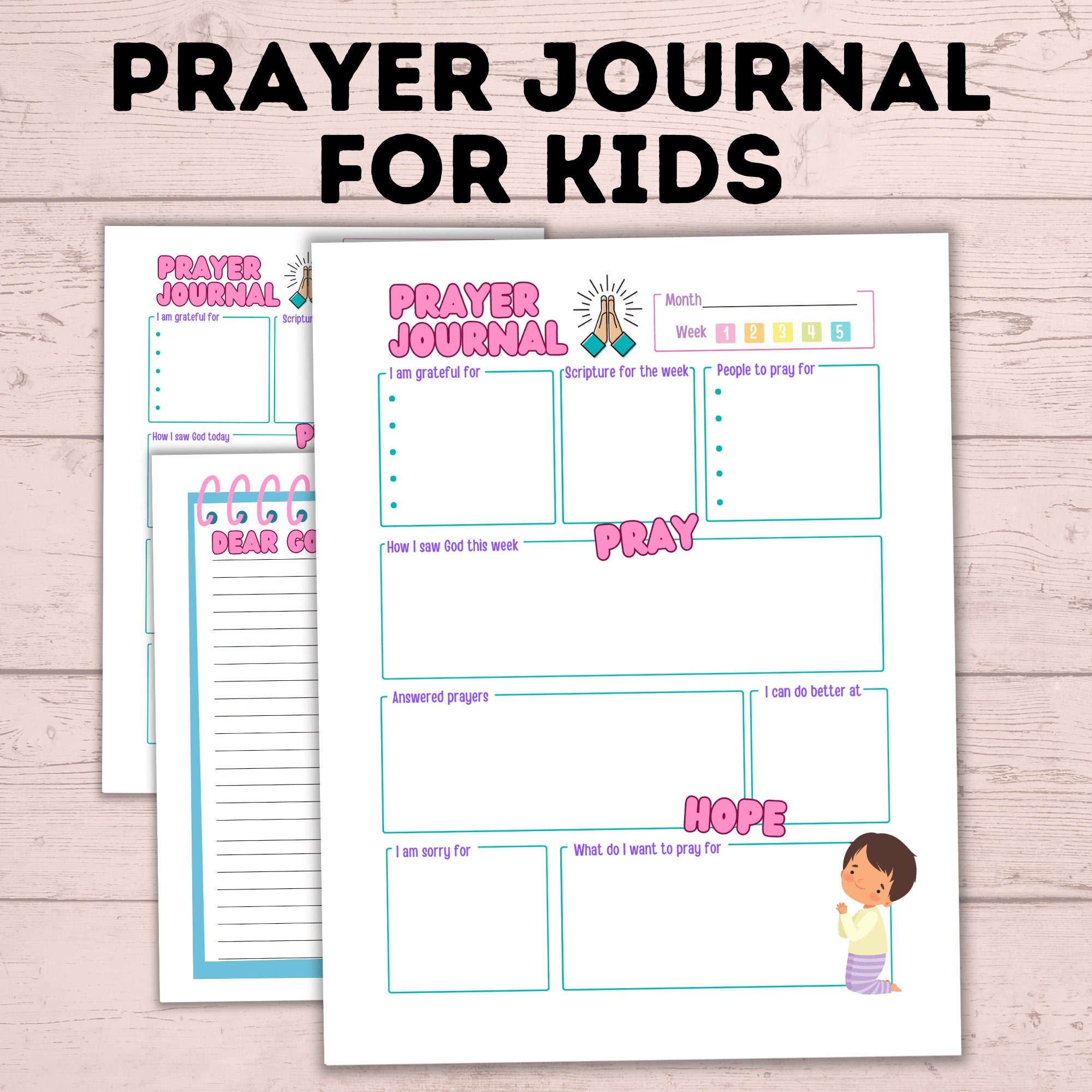 Prayer Journal for Kids | Kids Prayer Printables | Kids Prayer ...