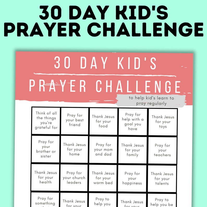 Prayer Printable for Kids Prayer Cube Prayer Prompts Prayer Guide