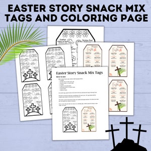 Ostern Tags | Oster-Story Snack-Mix | Ostersnack | Oster-Chex-Mix | Ostergeschichten-Lektion | Ostern Ausmalbild | Ostern