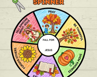 Fall for Jesus Spinner Craft for Kids, Fall Crafts, Christian Fall Crafts, Christian Crafts, Sunday School Crafts, Homeschool, Spinner Craft