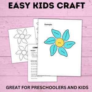 Confidence Craft, Confidence Flower Craft, Kids Crafts, Self-Esteem Craft for Kids, Self-Esteem Worksheets, Cut and Paste, Preschool