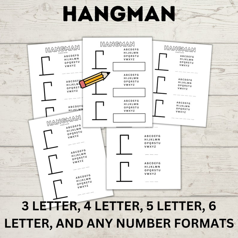 Hangman Printable for Kids Kids Games Pencil and Pen Games Kids Hangman Printable for Kids Kids Games Pencil and Pen Games Kids