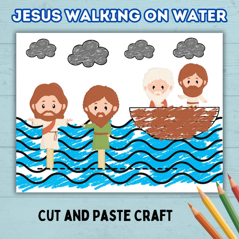 Jesus Walks on Water Craft, Bible Lesson Craft, Sunday School Craft ...