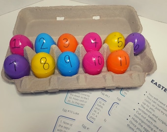 Easter Resurrection Eggs Kit and Template, Holy Week Activity, Sunday School Activity, Easter Story Eggs, Easter Christian Printable,