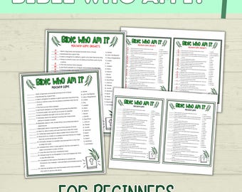 Bible Trivia Game: Who Am I? Christian Kids Activity (Digital Download)