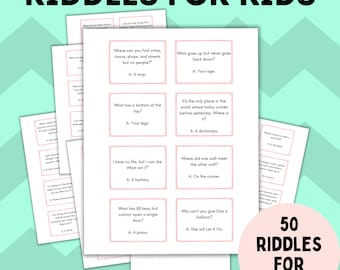 Kid's Riddle Cards, Kid's Riddle Questions, Jokes for Kids, Family Game, Ice Breaker Game, Funny Riddles, Youth Game, Kids Party game