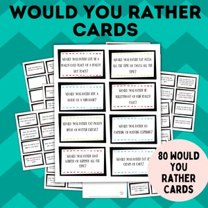 Would You Rather for Kids Question Cards for Kids Kids Games Kids Cards Would You Rather Questions for Kids image 2