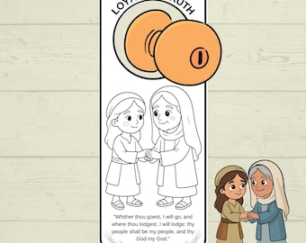 Ruth and Naomi Door Hanger, Bible story, Bible Craft,Sunday School Craft, Ruth Bible Craft, Bible Door Hanger, Christian Activity,Homeschool