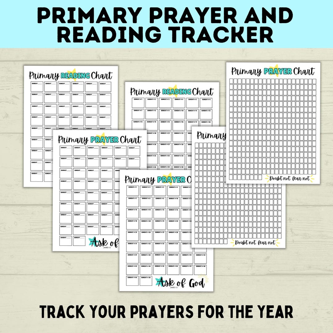 Primary Reading and Prayer Tracker | Prayer Tracker | Reading Tracker ...
