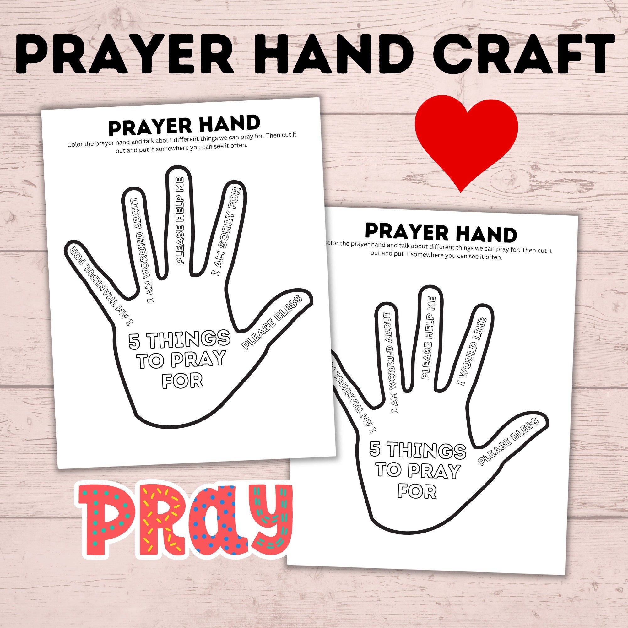Prayer Hand Craft Kids Craft Prayer Craft Prayer Activities Crafts for