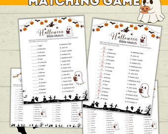 Halloween Bible Matching Game for Kids and Teens | PDF digital download printable | Halloween Games for Kids | Halloween Printables