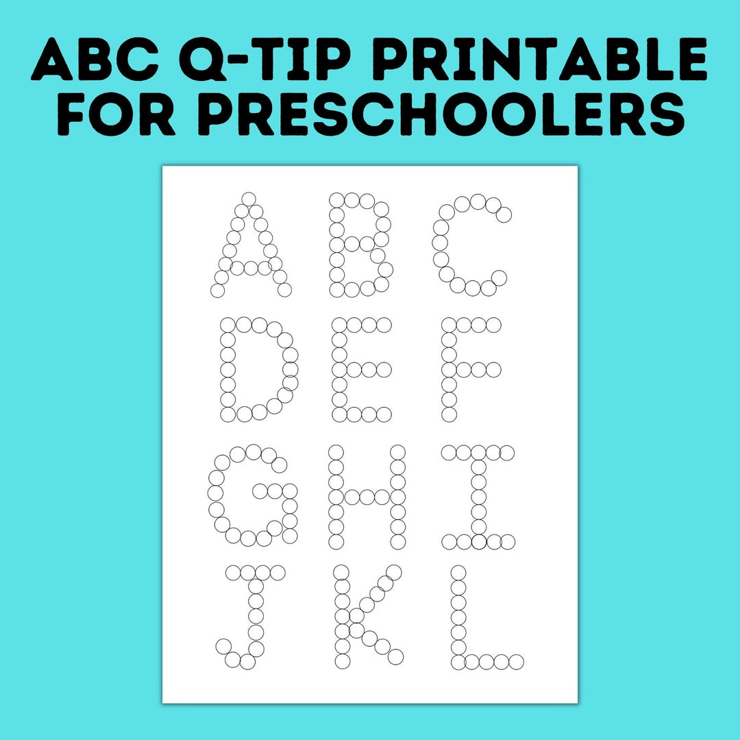 ABC Q-tip Painting Printable  ABC Printable  Preschool Craft