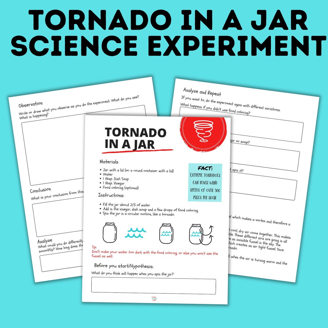 Tornado in a Jar Science Experiment for Kids | Easy Science for Little ...