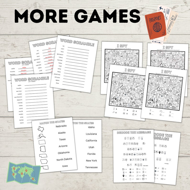 Road Trip Games | Ultimate Travel Bundle for Kids and Family | Travel Games | Travel Activities | Travel Printables | Family Travel | image 3