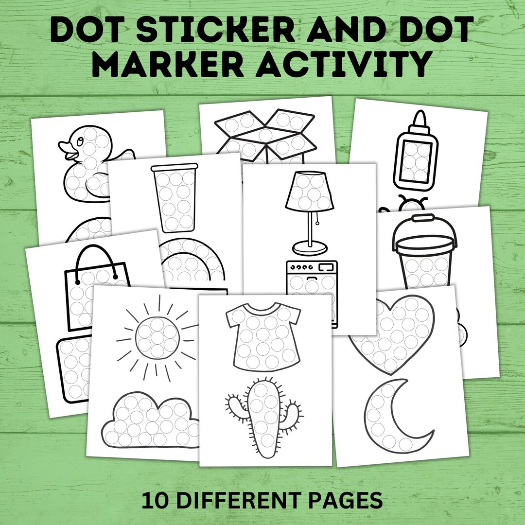 Dot Stickers Activity Sheets Dot Markers Activity Sheets for Toddlers Toddler Activities Toddler