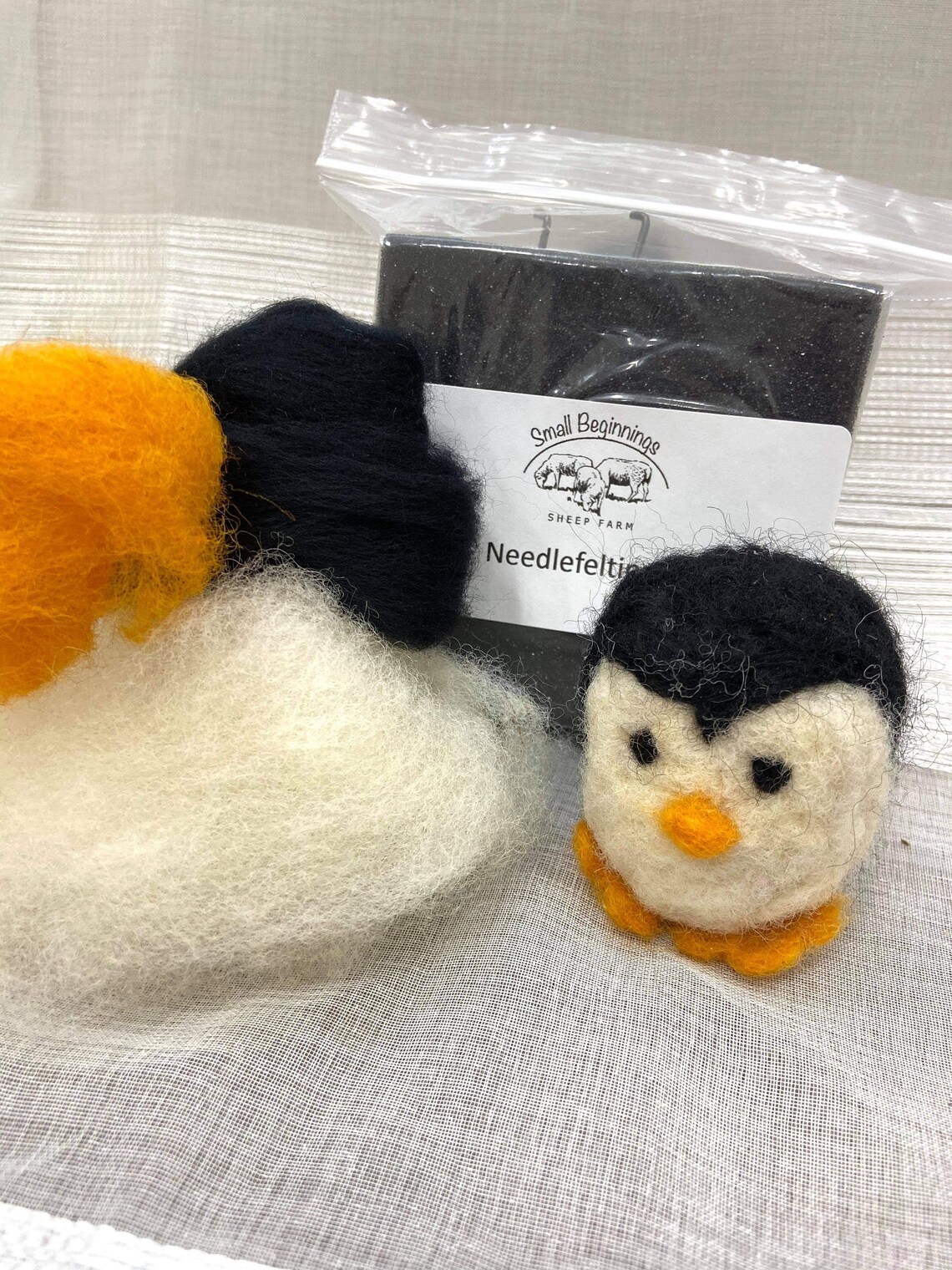 Needle Felting Penguin Kit DIY Craft Needlefelting Etsy