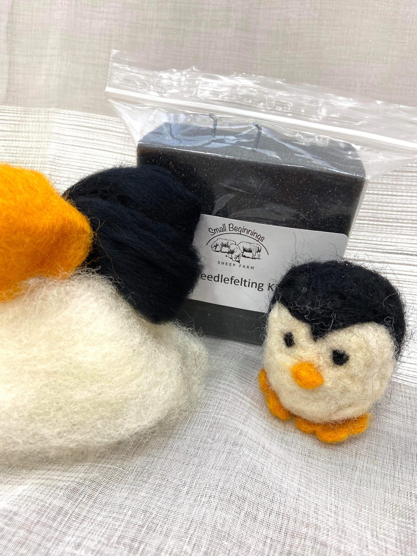 Needle Felting Penguin Kit DIY Craft Needlefelting Etsy