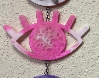 Moon Phase Eye Wall Hanging: Pink