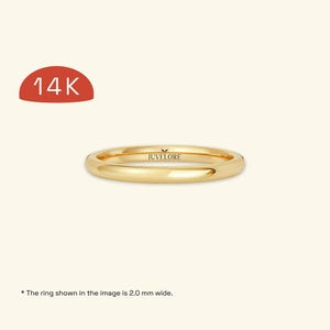 Traditional DOME 14k Solid Yellow Gold Wedding Band, NOT Hollow | MEDIUM Weight | Comfort Fit | Polished Plain Wedding Rings for Men & Women
