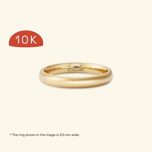 Traditional DOME 10k Solid Yellow Gold Wedding Band, NOT Hollow | HEAVY Weight | Comfort Fit | Matte Plain Wedding Rings for Men & Women