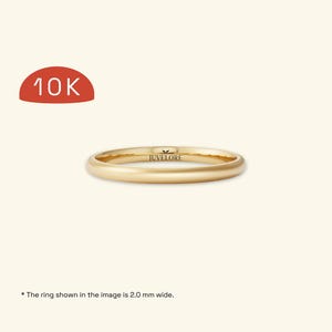 Traditional DOME 10k Solid Yellow Gold Wedding Band, NOT Hollow | MEDIUM Weight | Comfort Fit | Matte Plain Wedding Rings for Men & Women